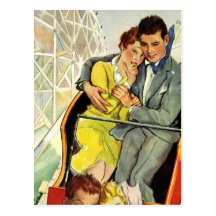 Vintage Love and Romance, Roller Coaster Ride Postcards