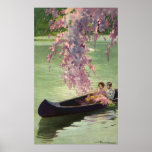 Vintage Love and Romance, Romantic Canoe Ride Print