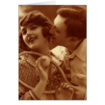 Vintage Love and Romance, Sports Tennis Couple Card