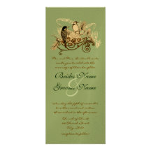 Vintage Love Birds Wedding Invitation