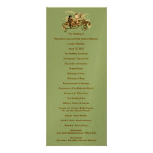 Vintage Love Birds Wedding Program Announcement