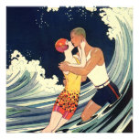 Vintage Love in the Surf Wedding Invitation