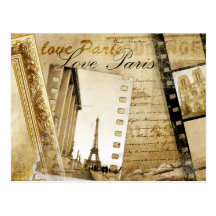 Vintage Love Paris Post Card