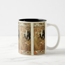Vintage Love Romance, Art Nouveau, Alphonse Mucha Coffee Mugs