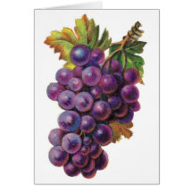 Vintage Luscious Grapes Customisable Cards