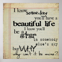 Vintage Lyrics Quote Antique Notebook Paper Print