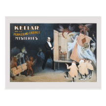 Vintage magic trick: perplexing cabinet post card