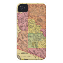 Vintage Map of Arizona (1909) iPhone 4 Case-Mate Cases