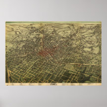 Vintage Map of Atlanta (1892) Print