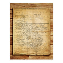 Vintage Map of Australasia Postcards