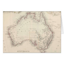 Vintage Map of Australia (1848) Greeting Cards