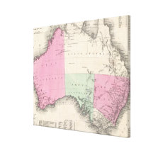 Vintage Map of Australia (1862) Gallery Wrapped Canvas