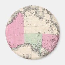 Vintage Map of Australia (1862) Magnets