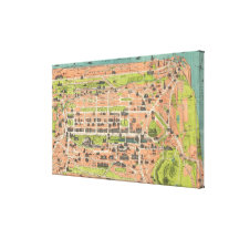 Vintage Map of Edinburgh Scotland (1935) Canvas Prints