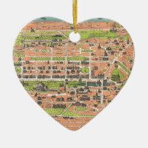 Vintage Map of Edinburgh Scotland (1935) Christmas Tree Ornaments