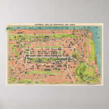 Vintage Map of Edinburgh Scotland (1935) Poster