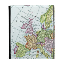 Vintage map of Europe colorful pastels iPad Case