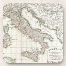 Vintage Map of Italy (1770) Drink Coasters