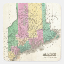 Vintage Map of Maine (1827) Square Sticker