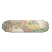 Vintage Map of New England (1839) Custom Skate Board