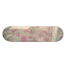 Vintage Map of New York (1864) Skate Deck