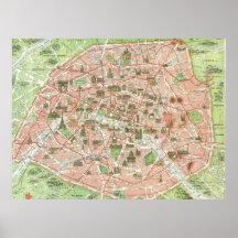 Vintage Map of Paris (1920) Posters