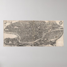 Vintage Map of Rome Italy (1652) Posters