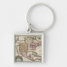 Vintage Map of the Americas (1698) Key Chains