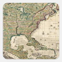 Vintage Map of The Americas (1733) Stickers