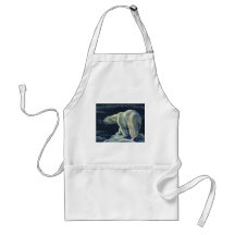 Vintage Marine Mammal, Polar Bear, Iceberg Arctic Apron