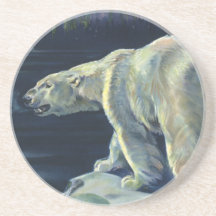 Vintage Marine Mammal, Polar Bear, Iceberg Arctic Coasters