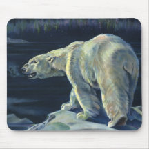 Vintage Marine Mammal, Polar Bear, Iceberg Arctic Mouse Pad