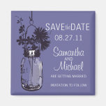Vintage Mason Jar & Wild FlowersSave the Date Fridge Magnets