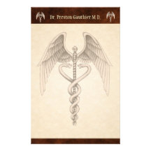 Vintage Medical Caduceus Symbol  Stationery