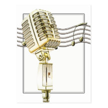 Vintage Microphone Postcard