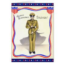 Vintage Military Birthday Card