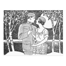 Vintage Military Love Postcard