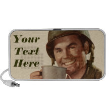 Vintage Military Man iPhone Speakers