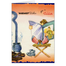 Vintage Military Thank You Card
