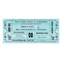Vintage Modern Typography Ticket Wedding Invite
