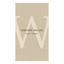 Vintage Monogram Business Cards - Khaki