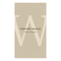 Vintage Monogram Business Cards - Khaki