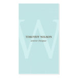 Vintage Monogram Business Cards - Light Blue