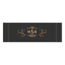 Vintage Monogrammed Elegant Mini Business Card