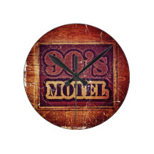 Vintage Motel 1990s Art Design Wall Clocks