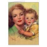 Vintage Mother and Child Portrait Card