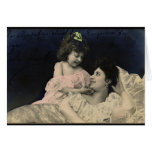 Vintage mother and daughter greeting card