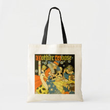 Vintage Mother Goose Reading Books to Children Tote Bags