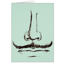 Vintage Moustache Blank Card