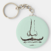 Vintage Moustache Keyring Keychains
